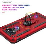 Wholesale LG Harmony 4 / Premier Pro Plus / K41 Tech Armor Ring Grip Case with Metal Plate (Red)